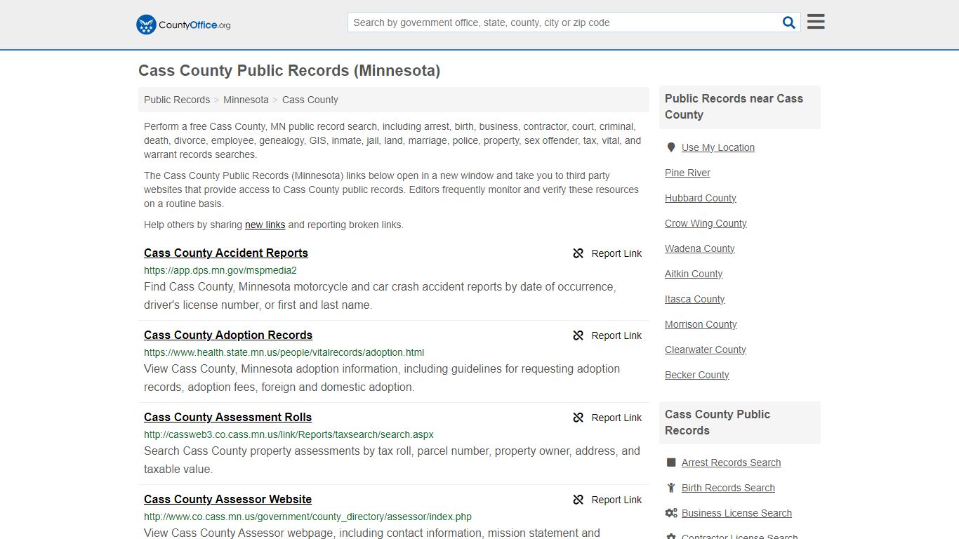 Cass County Public Records (Minnesota) - County Office